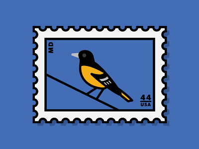 baltimore oriole baltimore bird cute icon illustration maryland oriole stamp vector