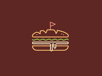 sammich bread cute flag illustration lettuce line sandwich