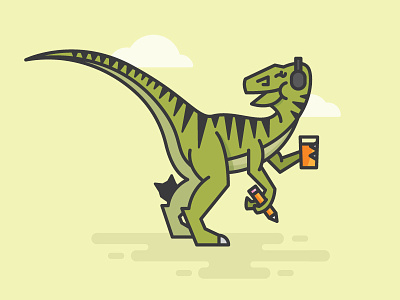 tinygiantosaurus beer cat cute design dinosaur illustration line vector velociraptor