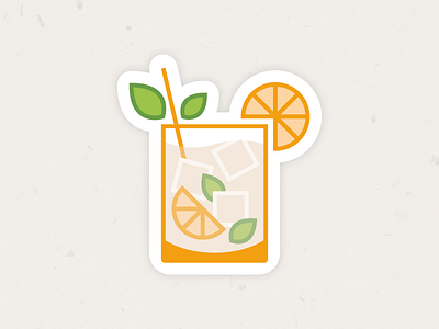 cheers cute drink happy hour icon leaf mint orange summer vector