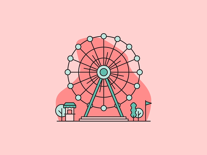 ferris wheel animation blob ferris wheel illustration