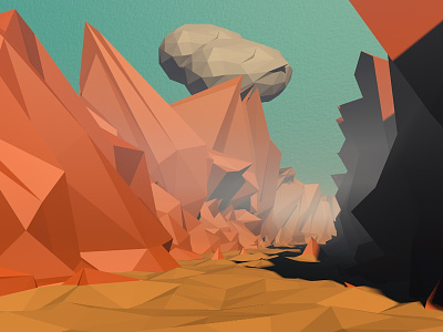 Low Poly Valley 3d best c4d canyon cinema4d experiments firsttime landscape low lowpoly model poly poster experiments render