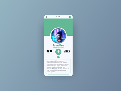 Mobile User Profile Screen Mock-up dailyui design graphic design ui
