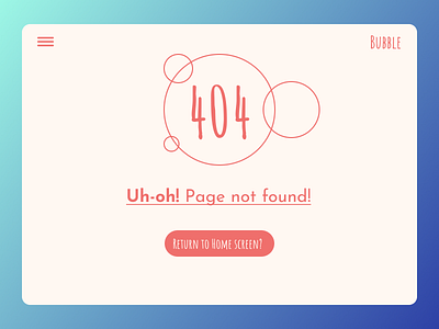 Web 404 Page Mock-up UI