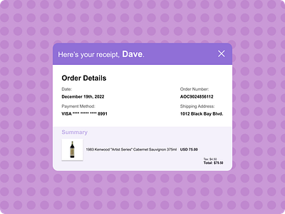 Email Receipt UI Design