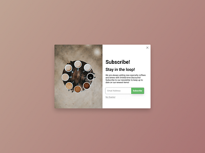 Subscribe Modal UI Design