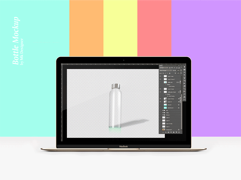 Bottle Color Packaging Mockup