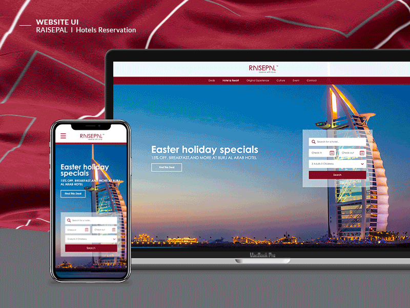 Raisepal  l  Hotel Reservation l Website UI Design