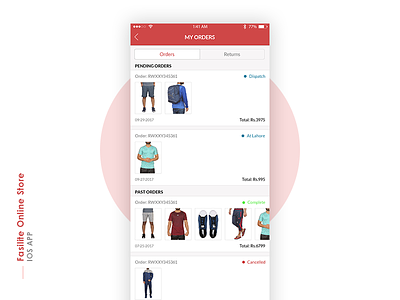 Fasilite E Commerce Mobile App UI/UX Design customer order ui my order app ui design ui designs ux design