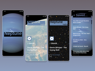 NEPTUNE application dark mode graphic design interface mobile ui ux web design