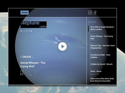 NEPTUNE dark mode design desktop figma graphic design interface minimal mode moderndesign music online podcast radio space ui ux web webdesign