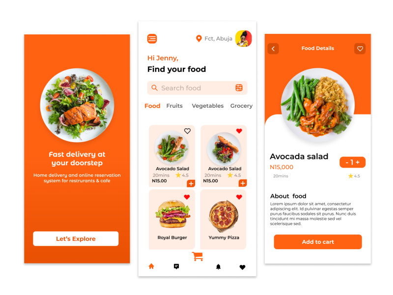 Food delivery App by Okenye John on Dribbble