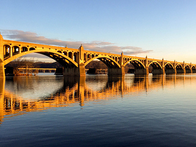 Old Concrete Bridge with Reflection