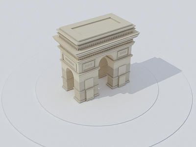 Arc the Triomphe 3d arhitecture building design history illustration paris rendering vray