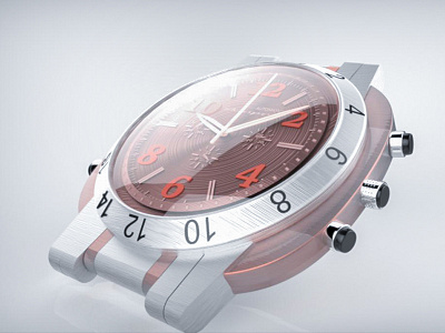 Watch model 3d game industrial isometric low poy product render watch web