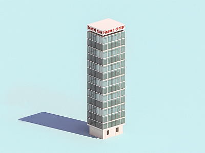 Glass Building 3d arhitecture building game iso isometric lowpoly render vray web