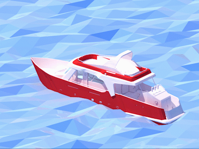 Yacht 3d animation boat classic design illustration sea vray water yacht