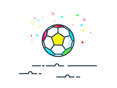 Ball artwork cloud fast flatl footbal icon illustration outline sport star vector