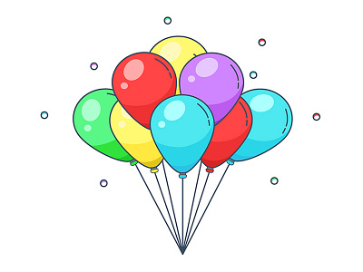 Balloooons 2d 3d balloon design flat game illustration ios low poly ui vector