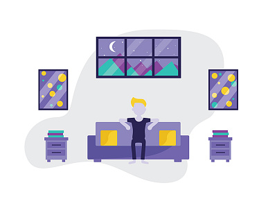 Enjoying Life At Home app clouds couch enjoying explore holiday home relax ui ux web window