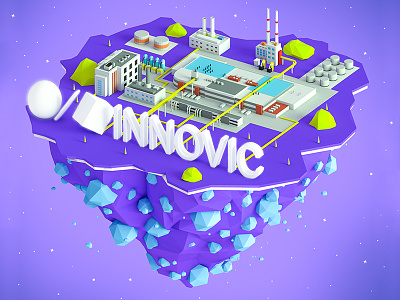 INNOVIC island 3d building design download icons illustration ios low poly lowpoly ui ux web