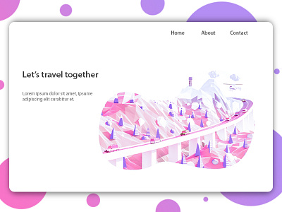 Let's Travel Together 3d game illustration ios landing page low poly lowpoly ui ux web design