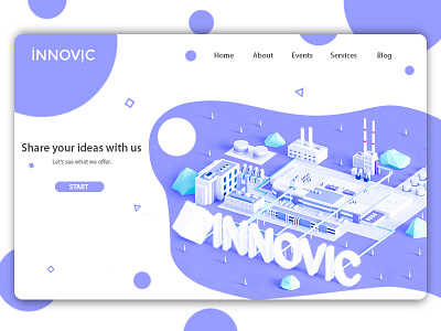 INNOVIC redesign 3d flat illustration interface landing login low poly register sign in ui ux web