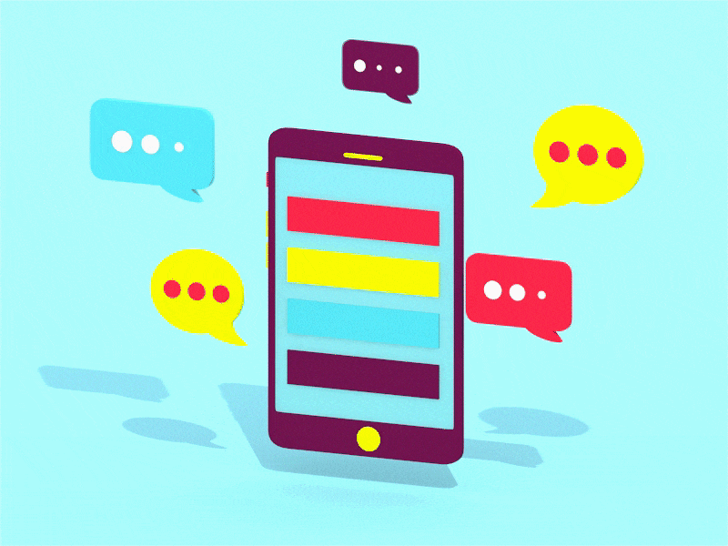 Chat animation chat design illustration landing page layers messages team ui ux web