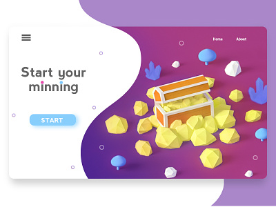 Crypto site 3d crypto currency design illustration interface landing page lowpoly minning ui ux web design