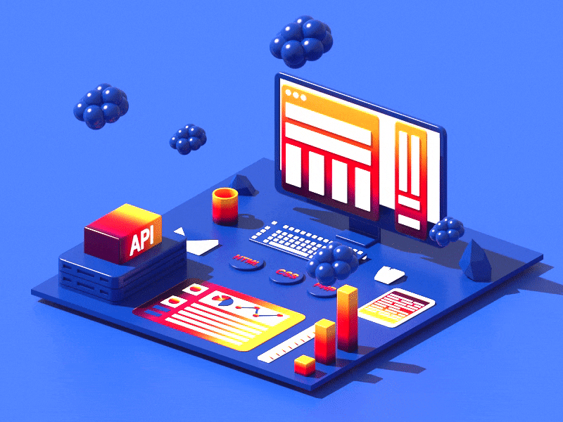 Web development 3d animation app game homepage illustration ios isometric low poly services tipography web design ui ux web development