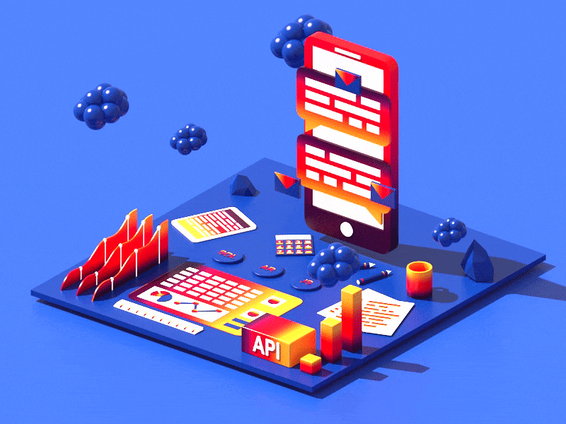 Mobile and App Development 3d animation 3ds max building business game homepage illustration ios isometric low poly marketing web design ui ux