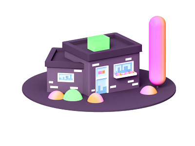Get an address 3d 3d animation arhitecture blockchain building character city crypto design game illustration isometric landing page low poly lowpoly minimal people render texture ui ux
