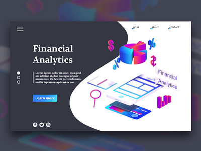 Financial Analytics 3d 3d animation app design homepage illustration interface isometric landing page lowpoly motion render ui ui ux ui ux design web design