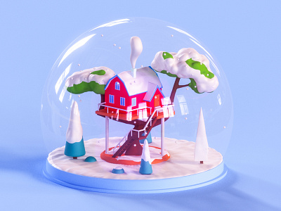 House 7 3d 3d animation app building game house icon illustration interface isometric landing page logo lowpoly render snow typography ui ui ux ux web design