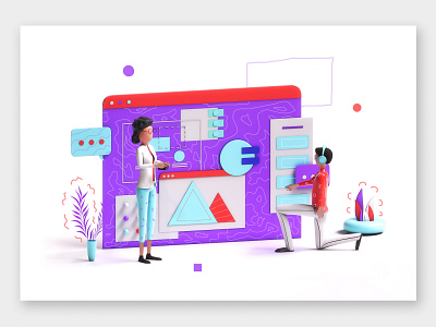 Team collaboration 3d 3d animation 3dsmax app c4d characters dashboard game icons illustration isometric landing page lowpoly render team templates texture typography typography logo user experience
