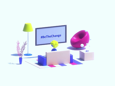 Be The Change 3d 3d animation 3dsmax building c4d game home illustration isometric landing page lowpoly motion render texture ui ux vector vray web webdesign website
