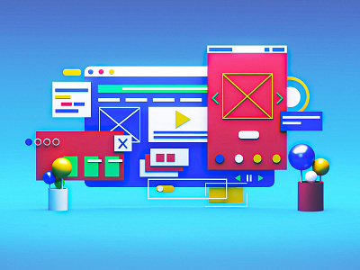 Wireframes 3d 3d animation app game illustration ios isometric landing page layer lowpoly mac motion product render ui web web design wireframe wireframe design wireframes