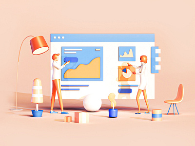 Analytics 3d 3d animation 3dsmax analysis app branding logo identity c4d character game homepage heroimage illustration isometric landing page lowpoly render texture ui ux video gif motion web web design