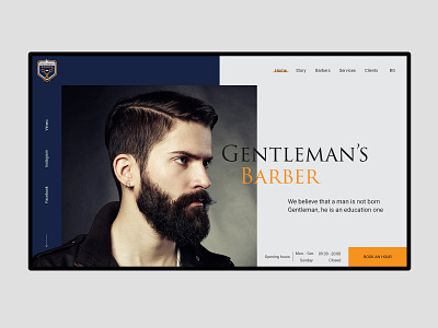 Gentleman's Barber shop flat hero home homepage parallax ui web