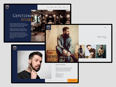 The Barber shop flat hero homepage parallax ui ui design web design website