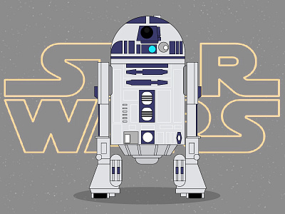 R2-D2 illustration r2d2 space star wars stars