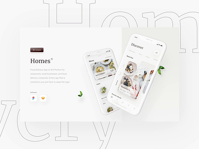 Homes App app clean delivery delivery app design food and drink food app fresh interface ios app ios app design menu minimal typogaphy ui uidesign user experience user interface ux wireframe