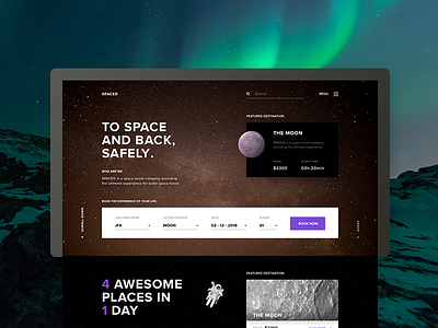 SPACED Homepage challenge homepage space spaced ui universe ux wireframe