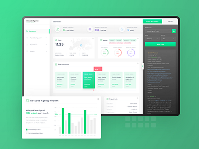 Project Manager - Dashboard app clean colors dashboard design green project project management task app ui user experience user interface ux web wireframe