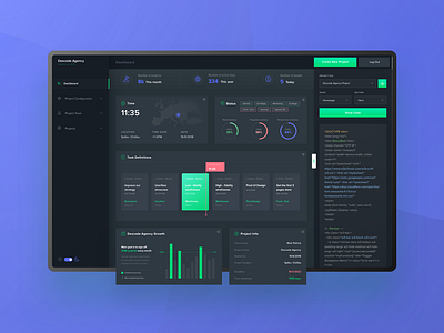 Project Manager Dashboard - night mode