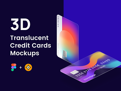 3D Frosted Glass Credit Cards 3d blur cards cash credit crypto figma financial fintech frosted glass mockups money payment template translucent