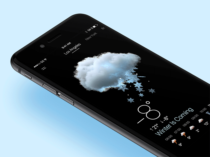 RealWeather UI #3 Snow app c4d cloud cold houdini lightning maise samborek snow snowflake weather