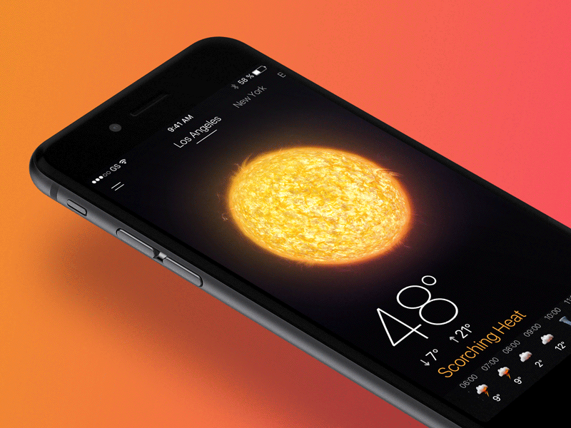 Real Weather UI#4 Heat app c4d heat houdini maise samborek sun sunny warm weather