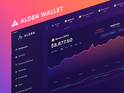 Alden Wallet: Dashboard alden bitcoin blockchain crypto cryptocurrency desktop landing maise mining pool wallet