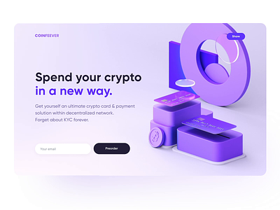 Crypto 3D Landing Page 3d bank card coin credit crypto design finance fintech illustration invest mastercard mobile motion pay payment payments spend visa web